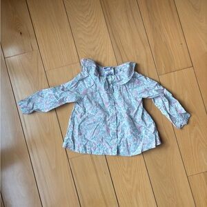 Jacadi Baby Girl Floral Blouse with Collar